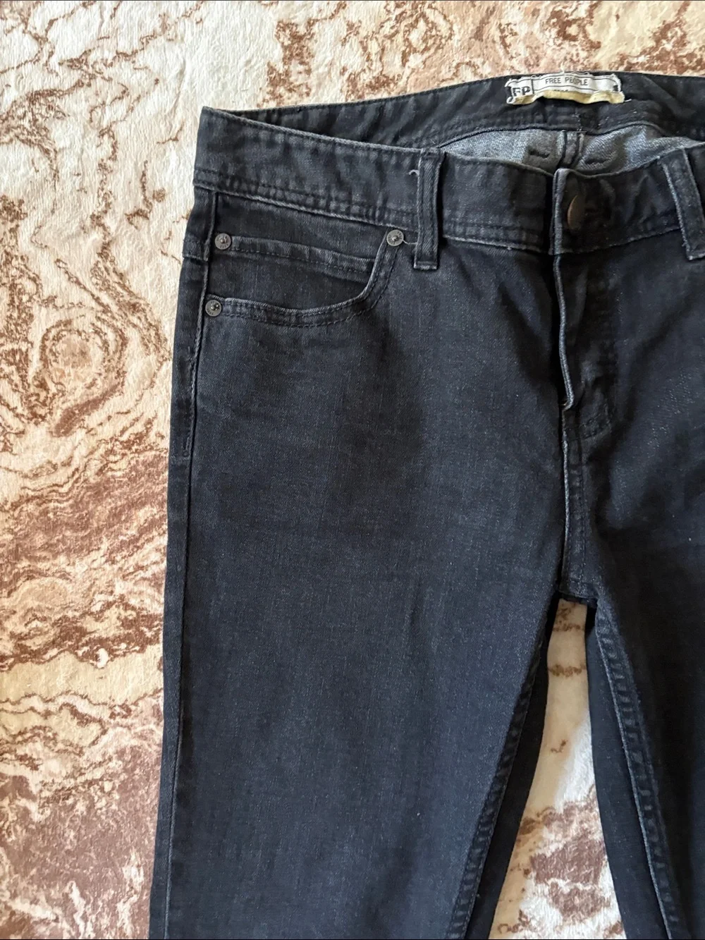 Free People Men’s Black Skinny Distressed Jeans